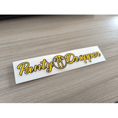 "PANTY DROPPER" ŻÓŁTA NAKLEJKA 15cm