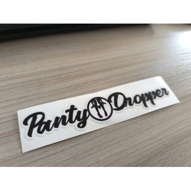 AUTOCOLLANT "PANTY DROPPER" NOIR 15cm