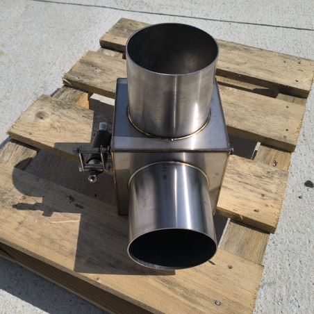 EXHAUST TEE 114MM STAINLESS STEEL VALVE