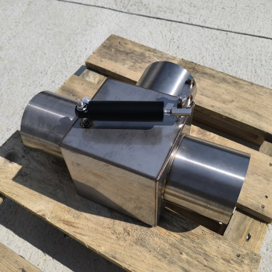 KIPUFOGÓ TEE 114MM ROZSDAMENTES ACÉL SZELEP