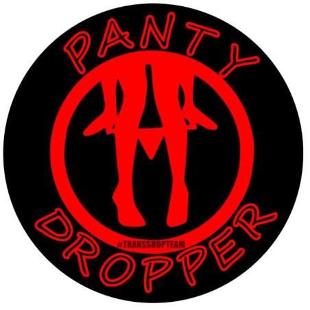 ADESIVO "PANTY DROPPER" ADESIVO NERO E ROSSO 8CM