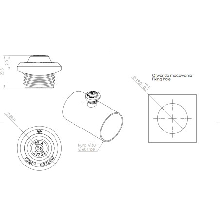 LAMPE D'ENJOLIMENT BLANCHE PRESSÉE DANS UN TUBE, LAMPE FUMÉE LD 2631/GRAPHITE