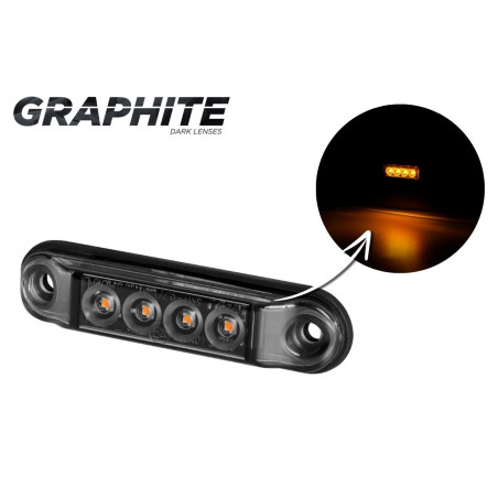 SMOKE ORANGE LED CLEARANCE LAMP SLIM 4 DIODES LD 2328/GRAPHITE