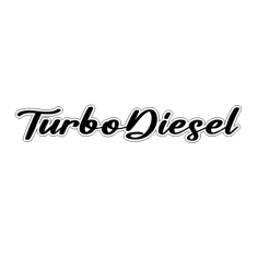 "TURBO DIESEL" KLISTERMÄRKE SVART 15CM