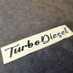"TURBO DIESEL" STICKER ZWART 15CM 2