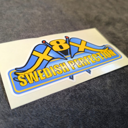 "SWEDISH PERFECTION" STICKER 12CM