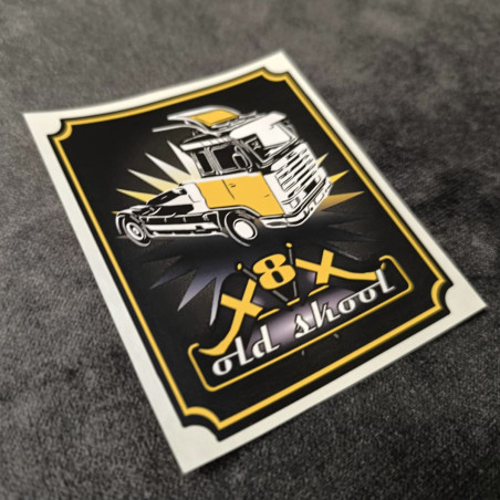 "OLD SKOOL V8 VLAGGEN" STICKER 8CM
