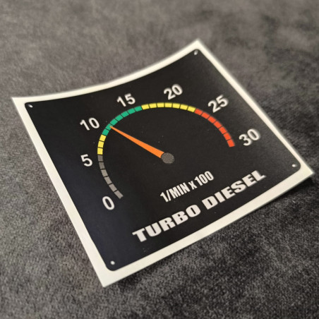"TURBO DIESEL RPM METER" STICKER 8CM