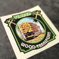 AUTOCOLLANT "TIMBER WOOD TRANSPORT" 8CM 2