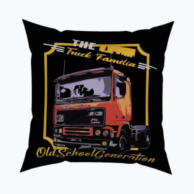 OREILLER 40x40 "OLD SCHOOL GENERATION TTF" CAMION ORANGE