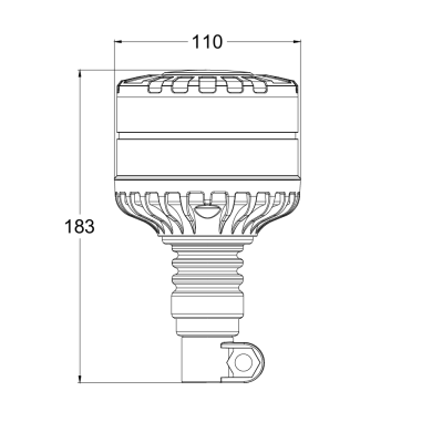 ORANGE FLASHING LAMP WITH SMOKED LAMPSHADE (SPIDER - FLEX)