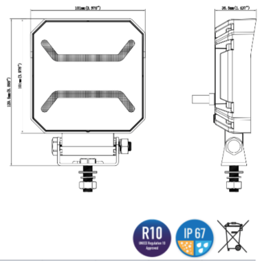 ZWARTE LED-WERKLAMP + WITTE BAND