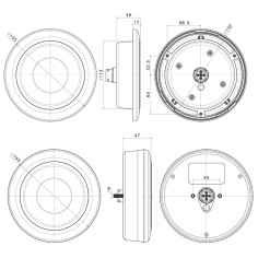 CZARNY RING DO LAMP FT-313/314 2