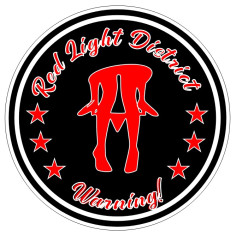 Nálepka "RED LIGHT WARNING" 8cm