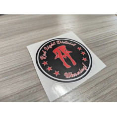 Pegatina "RED LIGHT WARNING" 8cm 2
