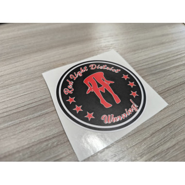 Naljepnica "RED LIGHT WARNING" 8cm