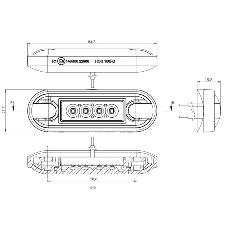 RÖKT ORANGE LED-MARKERINGSLAMPA LD 3211/GRPAHITE
