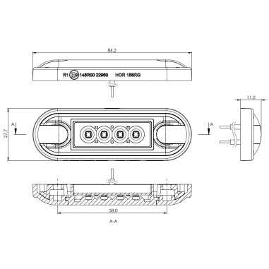 DYMIONA LAMPA OBRYSOWA POMARAŃCZOWA LED LD 3211/GRPAHITE