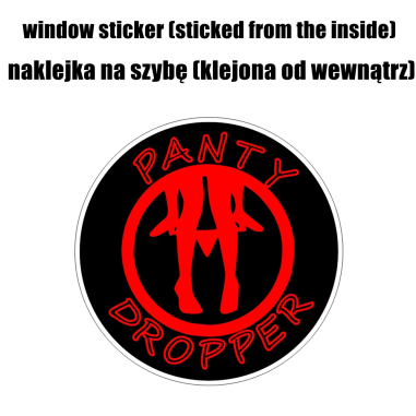 WINDOW STICKER "PANTY DROPPER" RED 10CM