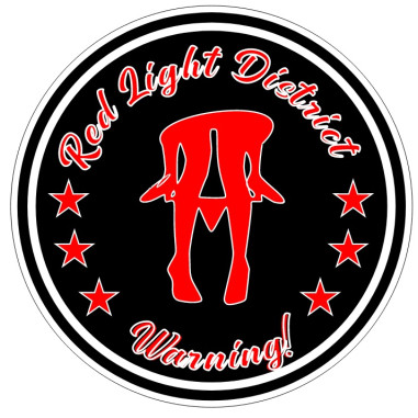 NÁLEPKA NA OKNO "RED LIGHT WARNING" 10CM