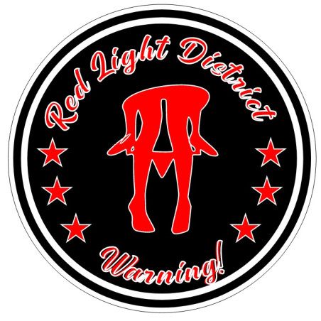 ADESIVO PER VETRO "RED LIGHT WARNING" 10CM