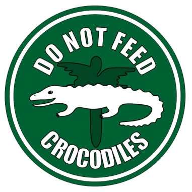 NALJEPNICA ZA PROZORE "DO NOT FEED CROCODILES" 10CM