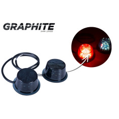 DUBBEL MODUL VIT-RÖD RÖKT LED MDBC 2591/GRAFIT