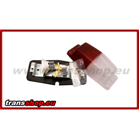 DUBBELE BRANDERLAMP, OUTLINE-LAMP MET TWEE LAMPEN, WIT EN ROOD