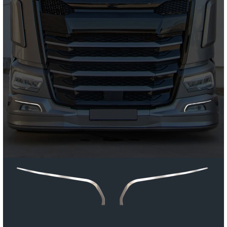 FÖR DAF NGD XF XG XG+ KROMADE LJUSLISTER I STÖTFÅNGARE