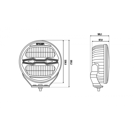 L3442 LED HEADLIGHT X-SPIDER NINJA round