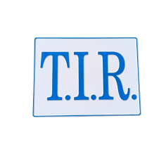 PLAQUE DE TIR EN RELIEF, BLANCHE ET BLEUE