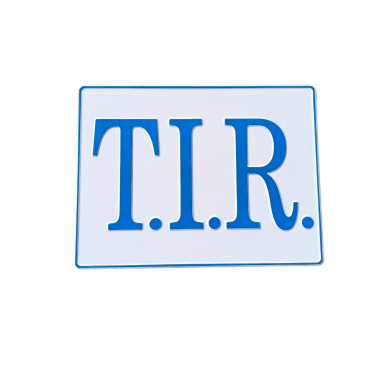 EMBOSSED TIR PLATE BOARD WHITE AND BLUE