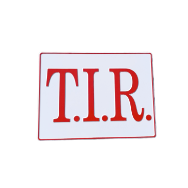 EMBOSSED TIR PLATE BOARD WHITE AND RED