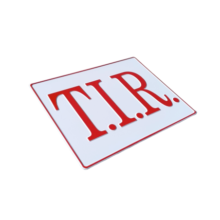 EMBOSSED TIR PLATE BOARD WHITE AND RED