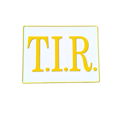 TIR reliëfplaat wit en geel