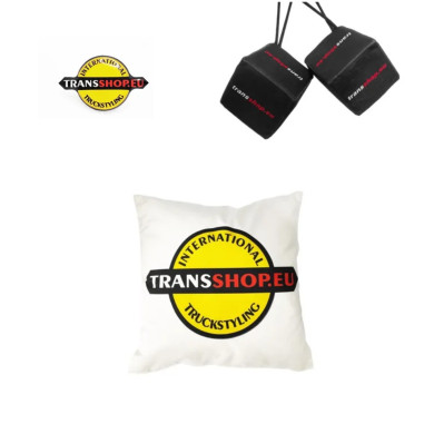 ZESTAW PRODUKTÓW: PODUSZKA + KOSTKI + PIN TRANSSHOP