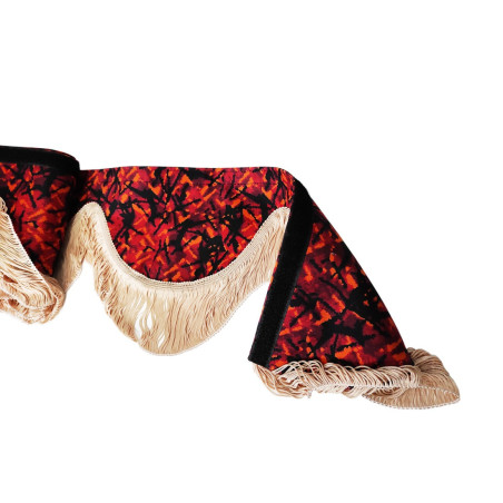 SET DANESE: TENDE IN PELUCHE ROSSE + ROTOLI + CUSCINO + DADI