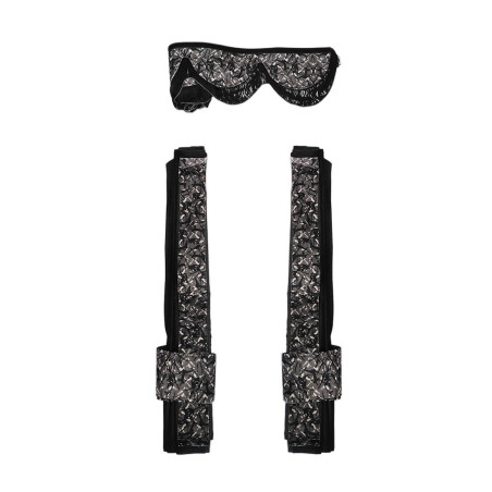 SET DANESE: TENDE IN PELUCHE GRIGIE + ROTOLI + CUSCINO + DADI