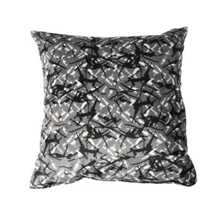 DANISH SET: GREY PLUSH CURTAINS + ROLLS + PILLOW + DICE