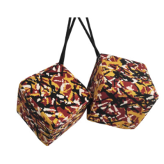 SET DANESE: TENDE IN PELUCHE GIALLE + ROTOLI + CUSCINO + DADI 2