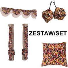 DANSKI SET: ŽUTE PLIŠANE ZAVJESE + ROLNE + JASTUK + KOCKICE