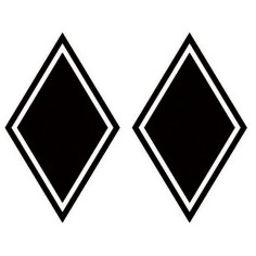 ZWARTE RUIT DIAMANTEN DIAMANT 2x STICKER 20x14cm