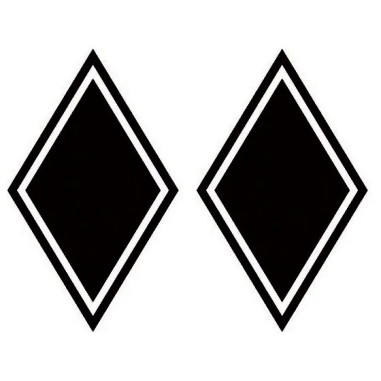 BLACK RHOMBUS DIAMONDS DIAMOND 2x STICKER 20x14cm