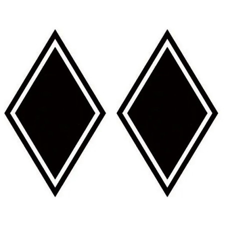 LOSANGE NOIR DIAMANTS DIAMANT 2x AUTOCOLLANT 20x14cm