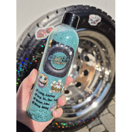 LvLUp TIRESHINE GREEN SPARK GLITTER 250ML PREPARAZIONE PER LA CURA DEI PNEUMATICI