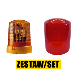 ENSEMBLE : LAMPE FLASH HELLA KL7000 + ABAT-JOUR DÉCORATIF ROUGE