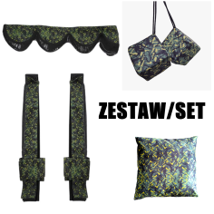 DANSKI SET: ZELENE PLOŠANE ZAVJESE + ROLNE + JASTUK + KOCKICE