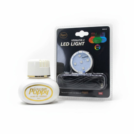 SET POPPY JASMIN: AMBIENTADOR + ILUMINACIÓN USB Y USB-C