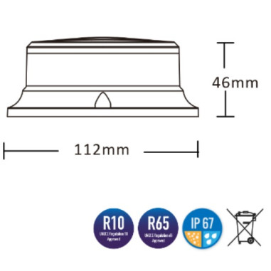 PICO LED-BLICKLAMPA MAGNET 12/24V LÅGVERSION