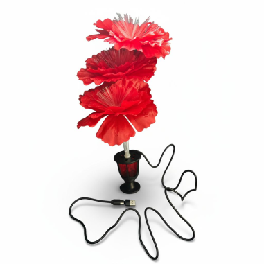 Flor roja iluminada para interior USB/USB-C